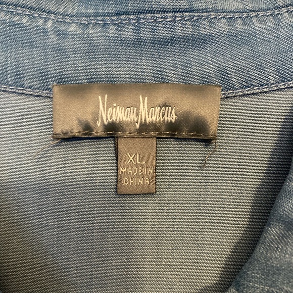 EUC Denim Shirt Dress with Tie - Picture 5 of 10